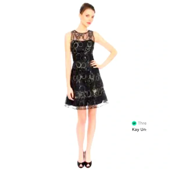 kay unger fit and flare dress Ava Presley 40112 Green Sequin Gown with Cutouts main image 1